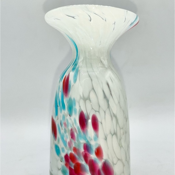 Vintage Mdina Signed Colorful Studio Art Glass End Of Day Vase 4.25" EUC - Picture 1 of 5